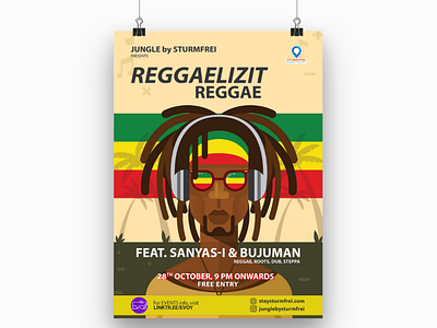Reggaelizit Reggae Poster design event graphic design illustration