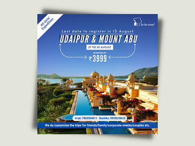 Udaipur Travel Poster design graphic design poster travel