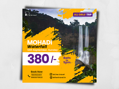 Mohadi Waterfall Poster design graphic design poster travel