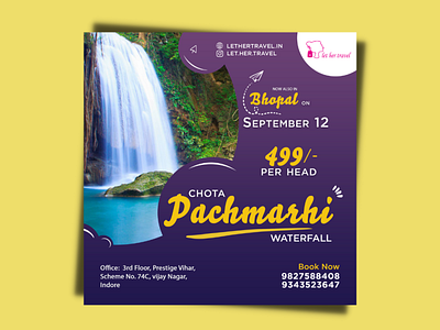 Pachmarhi Waterfall Event Poster design graphic design illustration poster travel