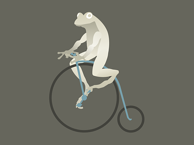 Frog on a Penny-farthing animal frog logo penny-farthing