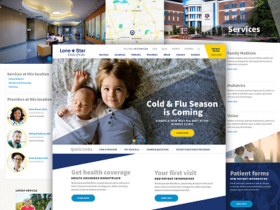 Lone Star Circle of Care accessible geometric healthcare homepage responsive website