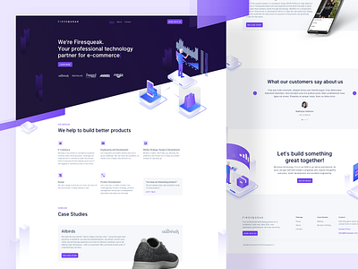 🏠 Firesqueak Landing Page ecommerce illustration interface isometric landingpage ui ux webdesign website