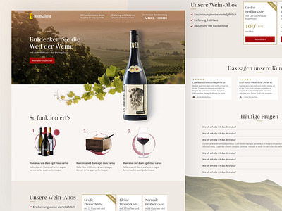 Landingpage for a wine online-shop / Wein Online-Shop Desktop