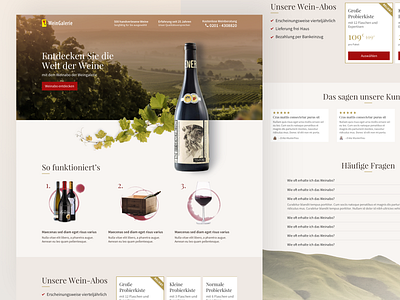 Landingpage for a wine online-shop / Wein Online-Shop Desktop landingpage marketing ui ux webdesign website