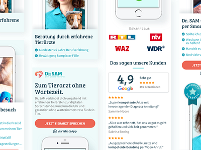 Landingpage for an online veterinarian / Online Tierarzt Mobile