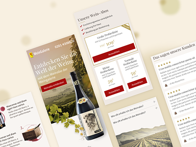 Landingpage for a wine online-shop / Wein Online-Shop Mobile