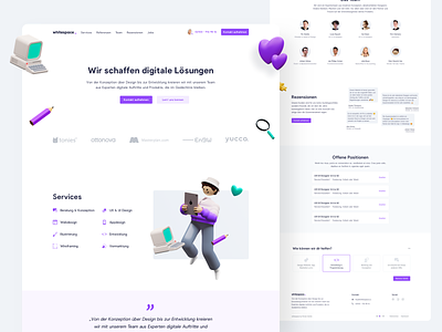 💜 whitespace Landingpage 3d illustration landingpage purple ui ux violet webdesign website