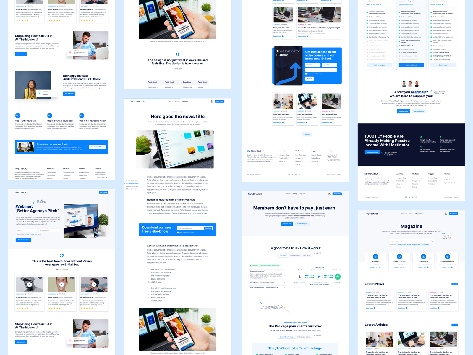 🚀 Hostinator - Pages Overview by Flo Steinle for whitespace on Dribbble