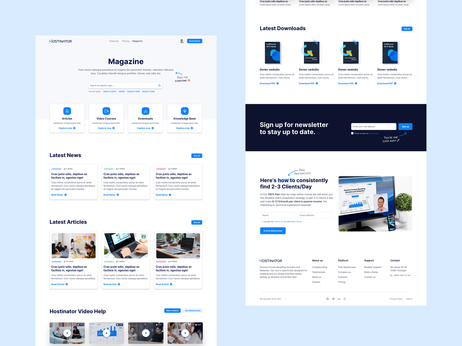 📰Magazine/Knowledge Base for Hostinator by Flo Steinle for whitespace ...