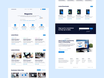 📰Magazine/Knowledge Base for Hostinator blog branding design glossary knowledgebase landingpage magazine news newsfeed webdesign website