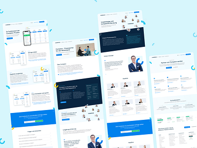 💙 Overview of Redesign for fintech COMPEON blue compeon fintech landingpage redesign ui ux webdesign website