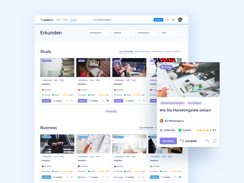 🧭 Explore Page for Xplainme explore learning redesign social social learning network ui ux web app website xplainme