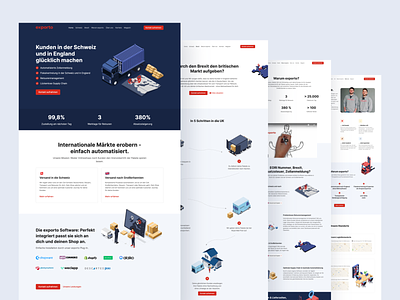 ✨ Exporto - Overview of sub pages design illustration landingpage logistics ui ux webdesign website
