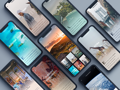 Mobile Design Overview - The Passionist app design iphone x mobile responsive travel ui ux web