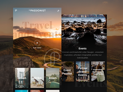 Mobile Home Page - THE PASSIONIST app design iphone x mobile responsive travel ui ux web