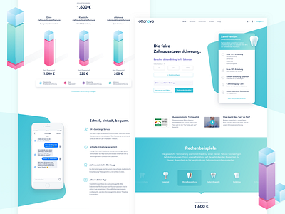 ottonova Dental Insurance Landingpage app gradients health insurance interface isometric landingpage shapes ui ux website