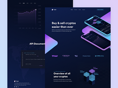 Cryptocurrency Landing Page bitcoin crypto dark ethereum gradients ico iphone x landing page purple