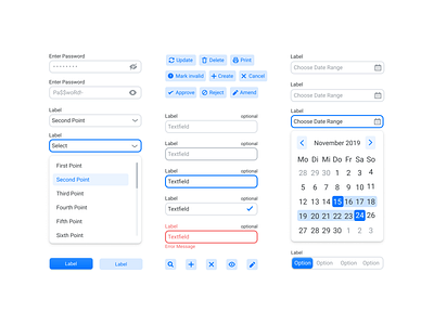 UI Components (WIP) buttons components dashboard datepicker elements icons input fields interface ui ui kit ux