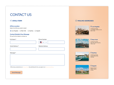 Contact Page contact contact page contact us design email form landing page page ui ux website design