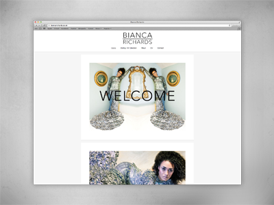 Bianca Richards portfolio website blackwhite clean grey portfolio website