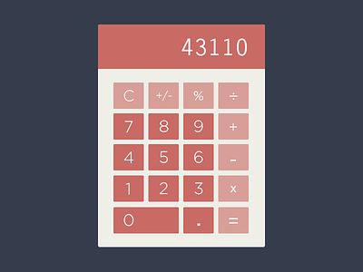Flat Calculator bold clean flat minimal ui widget