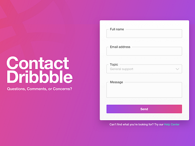 #028 Contact Us contact contact form contact page contact us daily 028 dailyui dailyuichallenge dribbble gradient