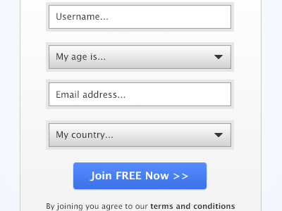 Re-designed Form blue clean form join join free redesign