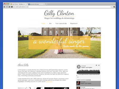 Gilly Clinton Website Design singer webdesign wedding