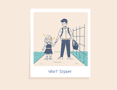 Idiot Sister boy character children family girl illustraion photo walk