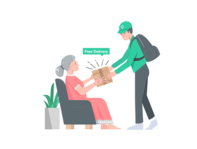 Delivery delivery ecommerce free grandma medicine package plant