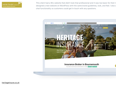 Heritage Health design insurance wordpress