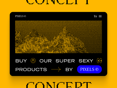 pixels (c) concept store site design branding design illustration pixel ui ux vector