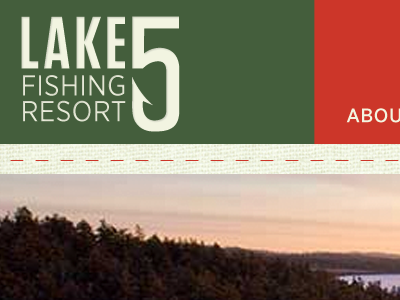 Lake 5 Fishing Resort identity typography web design