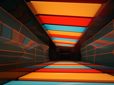 Piano Tunnel 3d 3d render c4d cinema 4d color compositing cool mograph motion graphics orange piano