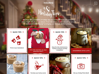 Holiday Planner - Keurig Canada christmas gift holiday ui ux