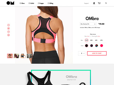 OM product page commerce e commerce product product page web design