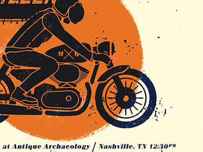 Matt Miller Gig Poster antique archaeology cafe racer french paper gig poster motorcycle nashville screen print typography
