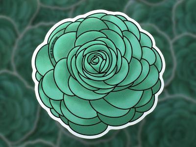 Teal Rose Sticker floral design flower flower illustration sticker design