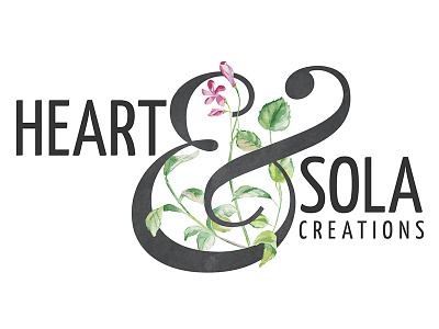 Heart & Sola Creations Logo ampersand floral logo watercolor