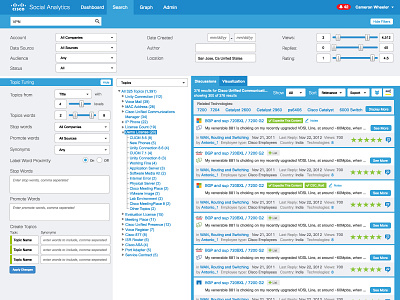 Cisco Social Analytics analytics cisco content filters search social sort