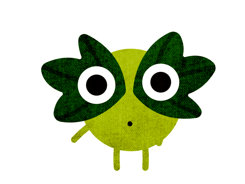 Leafy animation character cute hello illustration leaf texture