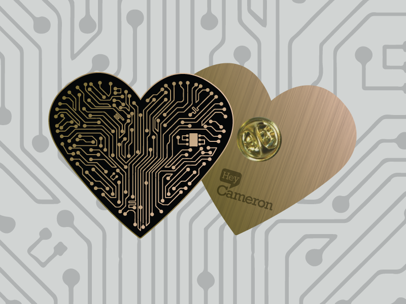 Heart Circuit Pin soft enamel motherboard technology tech pin heart circuit