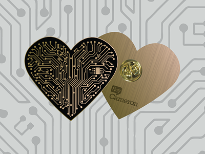 Heart Circuit Pin circuit heart motherboard pin soft enamel tech technology