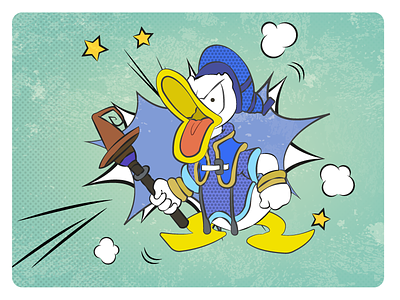 Donald's in Shock! cartoon character design disney donald duck hearts illustration kingdom kingdom hearts pop