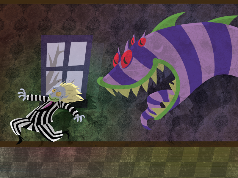 Run for your life! textures shadows night dark halloween juice beetle monster sandsnake snake sandmonster beetlejuice