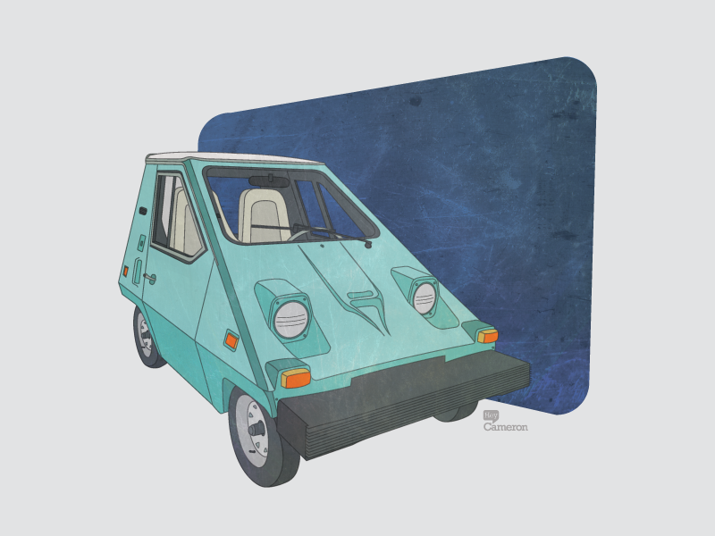 1977 Comuta Car car classic illustration little old texture vector adobe illustrator