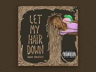 NAO Quelly Song Cover album cover fairytale hair hiphop illustration lettering music nao procreate rap rapper rapunzel song