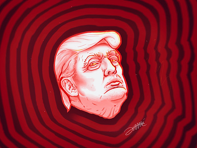 Boss Fight 2 donald donaldtrump hypnosis hypnotic illustration president procreate red trump