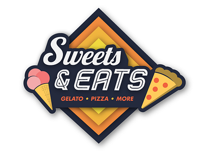 Sweets & Eats eats food ice cream logo pizza sign sweets